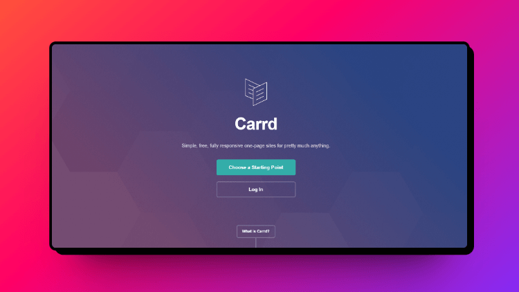 A screenshot of Carrd landing page that is a micro saas startup.